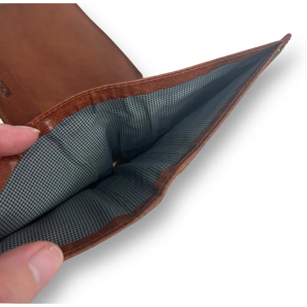 Spikes and Sparrow Convertible Wallet Alexander RFID Brown Leather 2 Part Combo